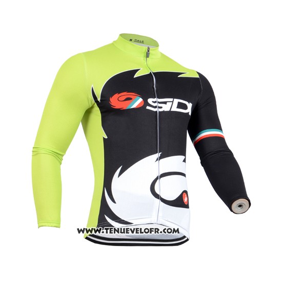 2014 Maillot Ciclismo Castelli SIDI Noir et Vert Manches Longues et Cuissard